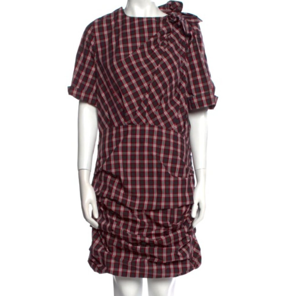 Isabel Etoile Marant Plaid Dress Short Sleeve Size 36 EURO / Size 6 M US NWOT 10